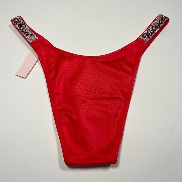 Victoria Secret Small S Shine Strap Triangle Bikini Top Bottom Set LOGO Pink - Picture 10 of 14